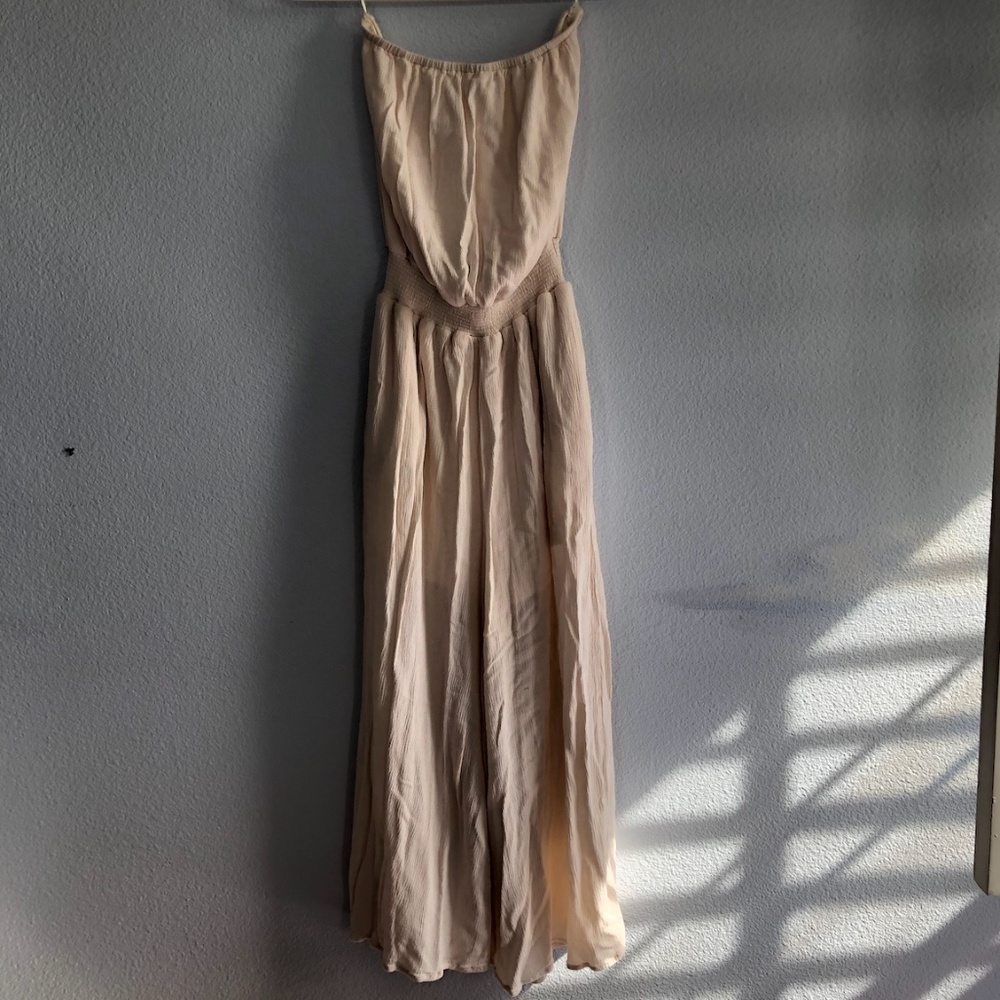 Cream Cotton Candy LA Strapless jumpsuit